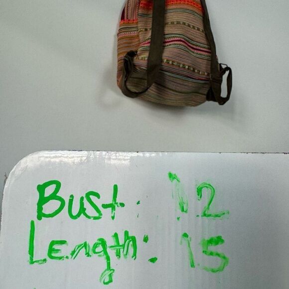 Women's Striped Tribal Print Orange Backpack 12X15 - Picture 7 of 7